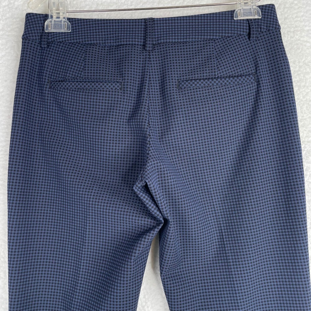 Express Editor Navy Blue Black Micro Check Dress Pants Womens Size 2R Career - Picture 3 of 10